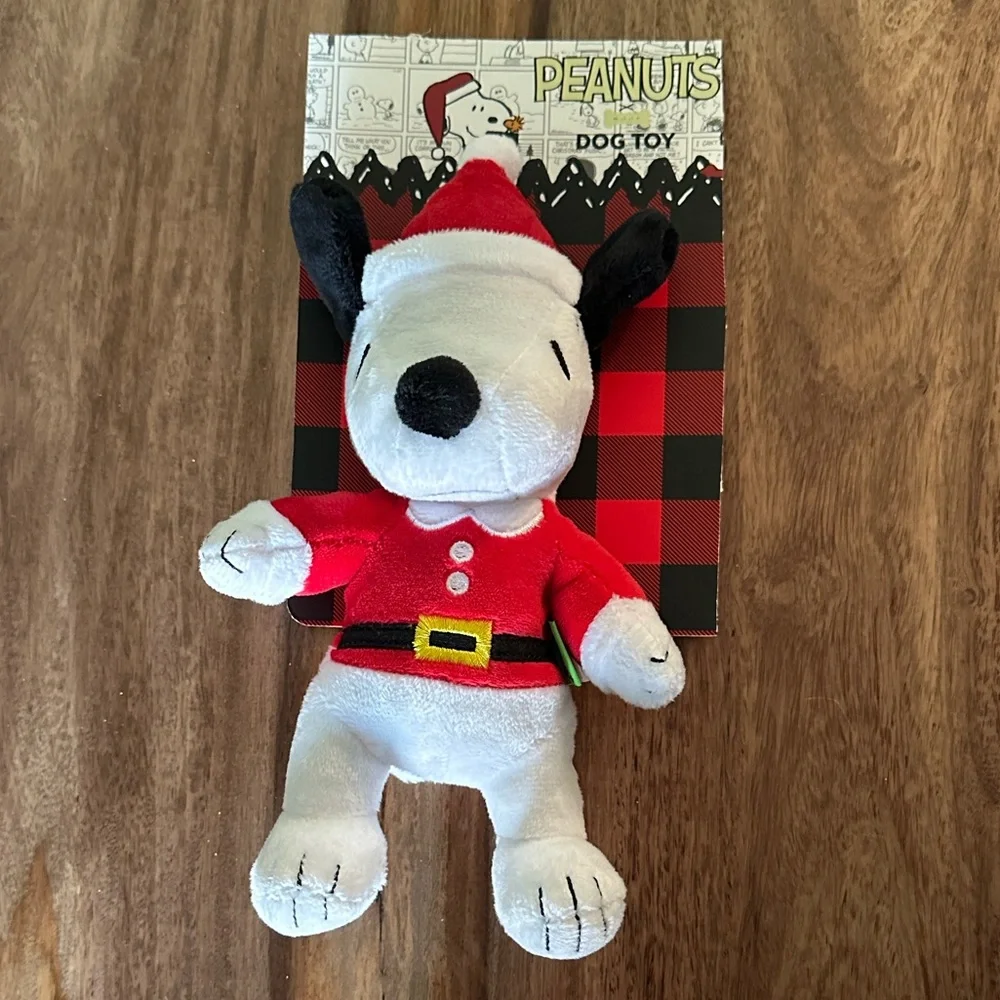 Peanuts Festive Snoopy Plush Dog Toy in Red and White